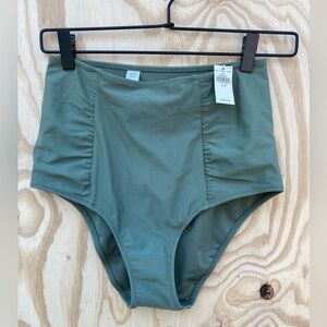 Aerie High-Waisted Green Bikini Bottom